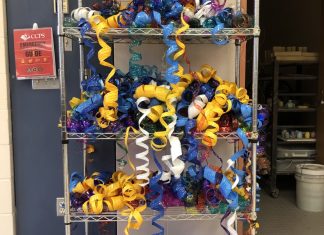 Art classes using recycled materials for collaborative project