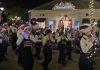 Golden Eagle Marching Band prepares to perform in The City of Naples Christmas Parade