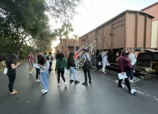 Sophomores tour Holocaust boxcar on campus