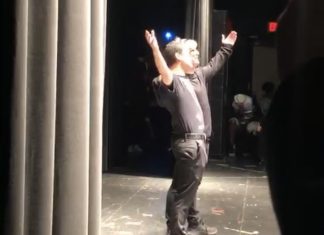 NHS theater crew performing the variety show